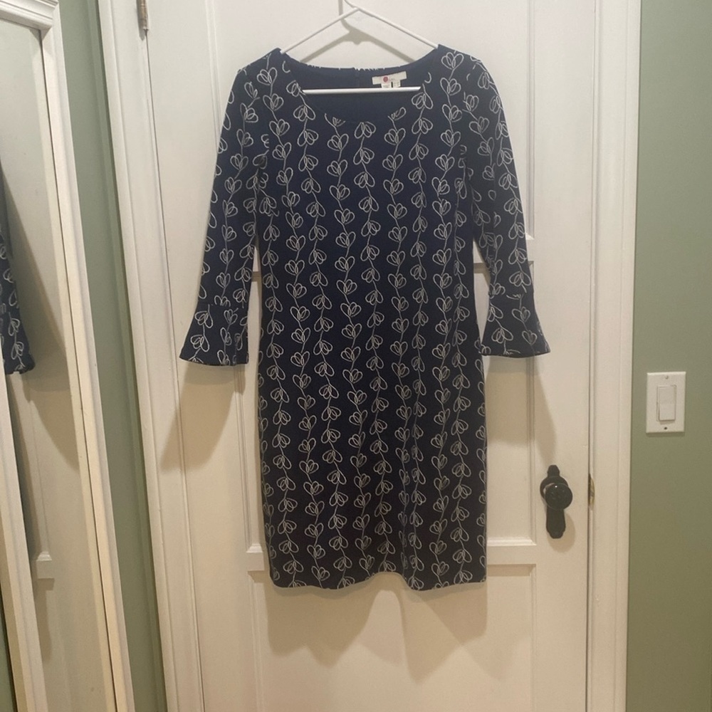 Boden Navy snd white knit dress size 8